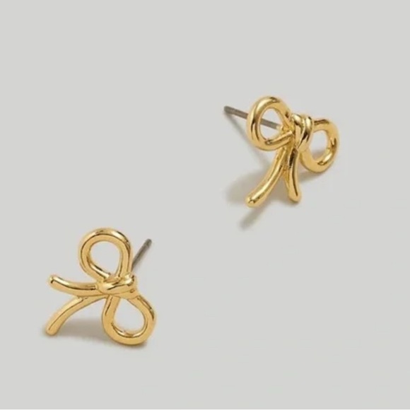 Madewell Jewelry - Madewell Gold Bow Drop Earrings Fashion Jewelry